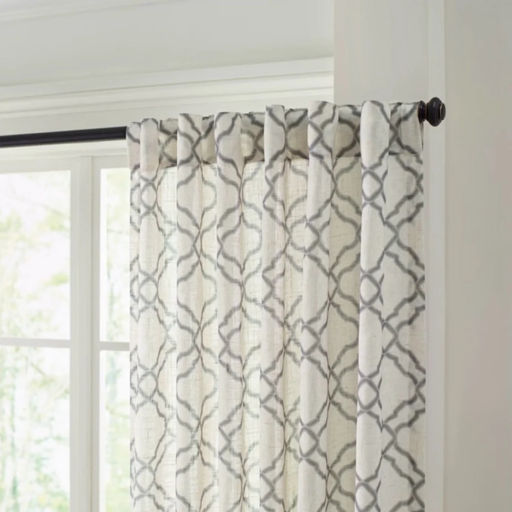 2PK Allen+Roth 50x95-in Grey Light Filtering Back Tab Curtain Panels